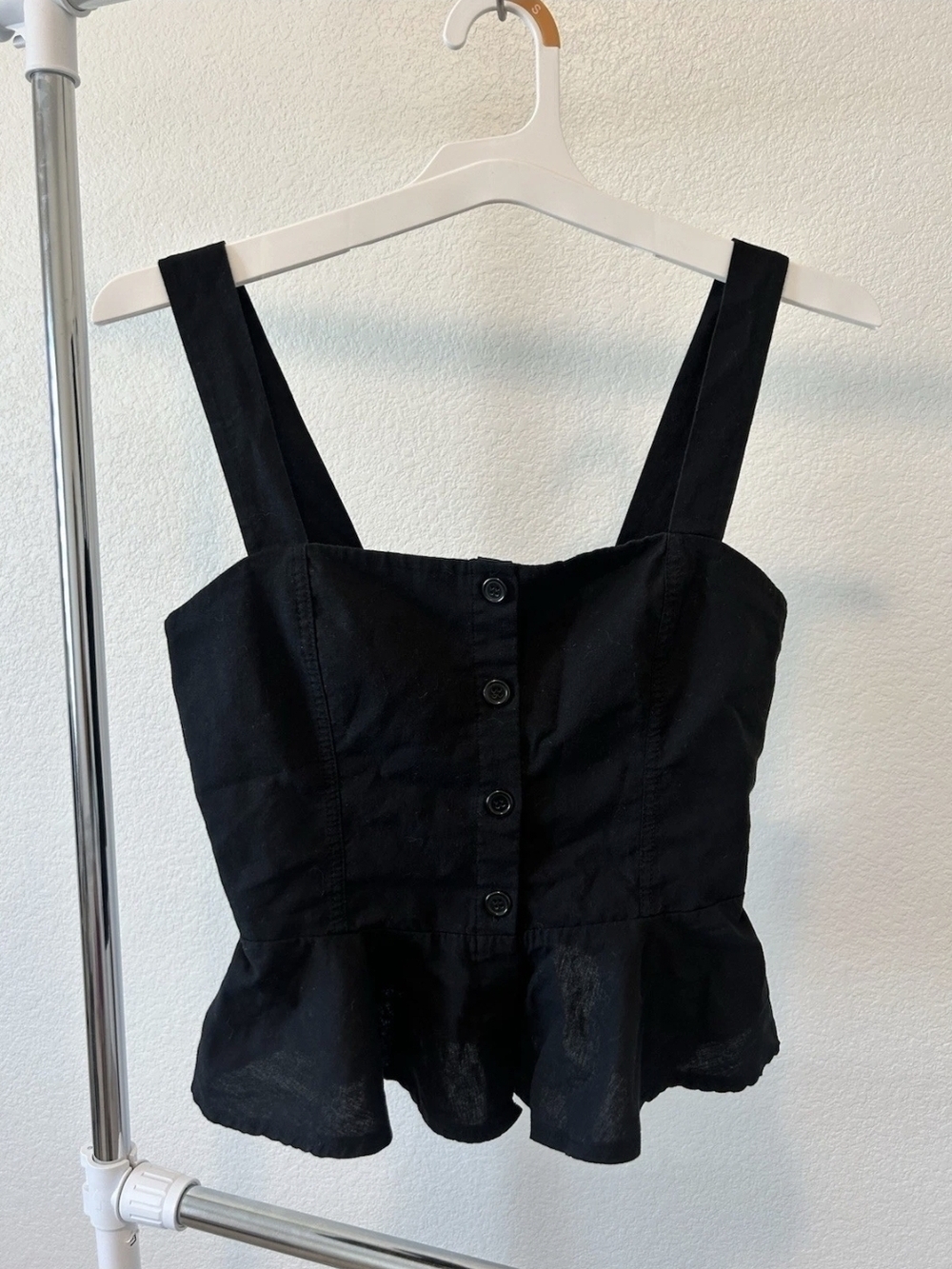 Urban Outfitters Black Button-Front Peplum Camisole